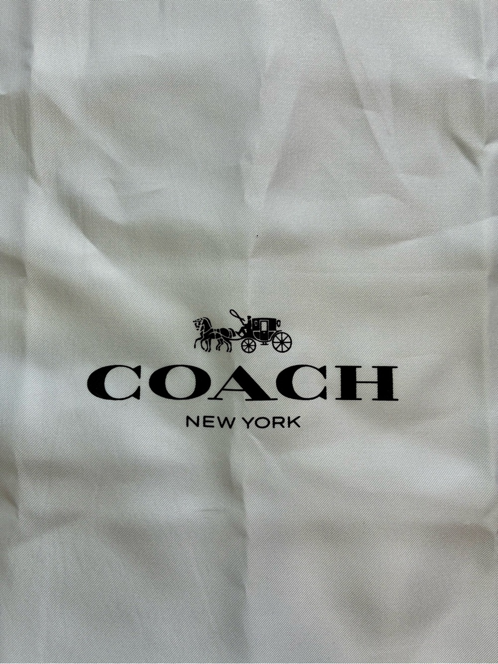 Coach White Dust Bag with Black Logo